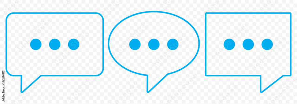 Poster chat bubble icon element for design. chat icon set multiple style collection on transparent backgrou