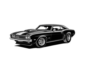 Fototapeta premium Muscle Car Burnout Illustration