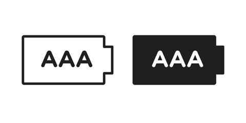 AAA battery icon. modern vector symbols set