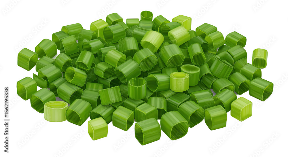 Poster pile of freshly chopped green onions creating a vibrant and flavorful display