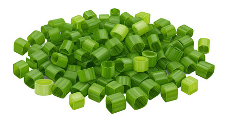 Fototapeta premium Pile of freshly chopped green onions creating a vibrant and flavorful display