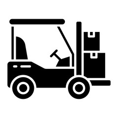 Modern design icon of forklift truck