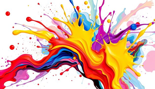 Abstract paint splash posters with modern cool colors, creative vector design for print media,  dynamic,  promotion