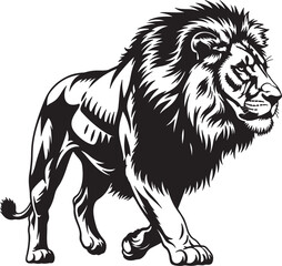 Obraz premium A roaring angry lion vector image