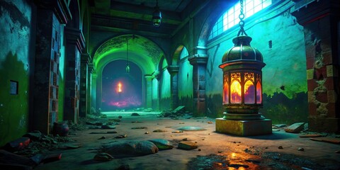 Ramadan Lantern Green Screen Urban Exploration Photography - High Resolution Stock Photo