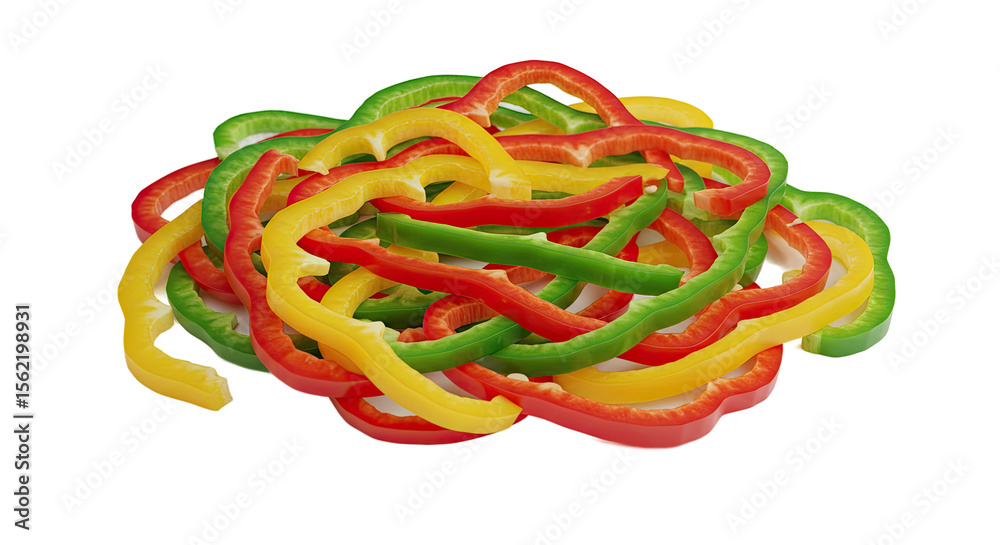 Poster sliced bell peppers colorful assortment creating a vibrant and healthy display