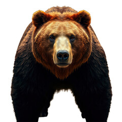 Fototapeta premium brown bear portrait with transparent background PNG and JPEG image for your business