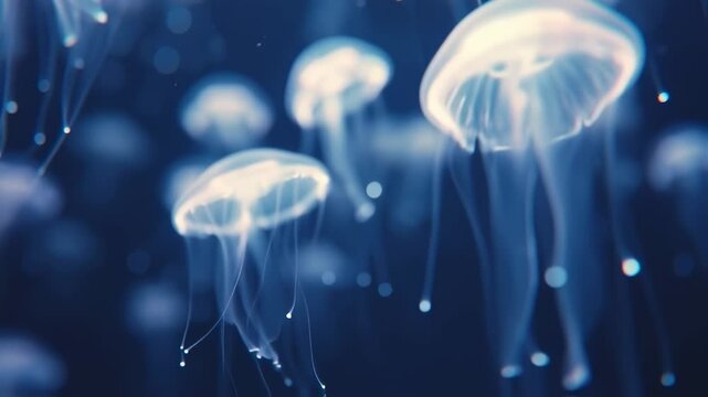 Oceanic ballet ethereal jellyfish drift