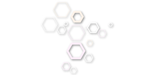 Abstract hexagon pattern with soft pastel tones and subtle shadows on a white background. Minimal geometric design ideal for technology, medical, or modern presentation concepts.