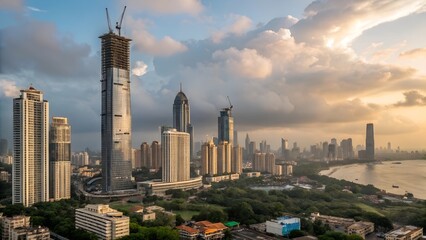  mumbai skyscrapers construction video skyline urban architecture city landscape bombay sky building business view skyscraper modern india tower house travel maharashtra housing estate town downtown a