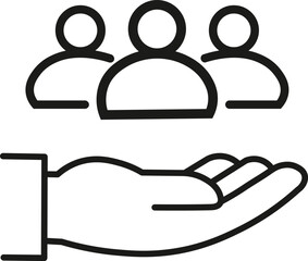 An inclusive workplace. Employee’s Protection Filled Outline icon