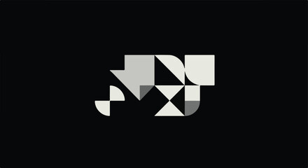Geometric Modular Pattern Logo abstract vector illustration of a black background