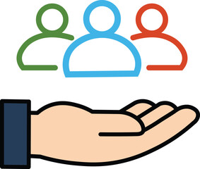 An inclusive workplace. Employee’s Protection Filled Outline icon