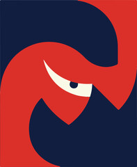 Aggressive Red Bird Inspired Logo