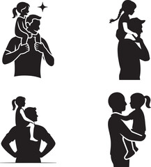 set of father and daughter
