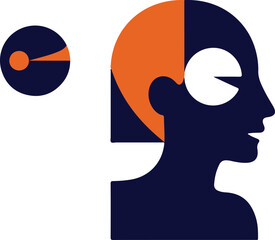 Bold Abstract Face Color Split Logo