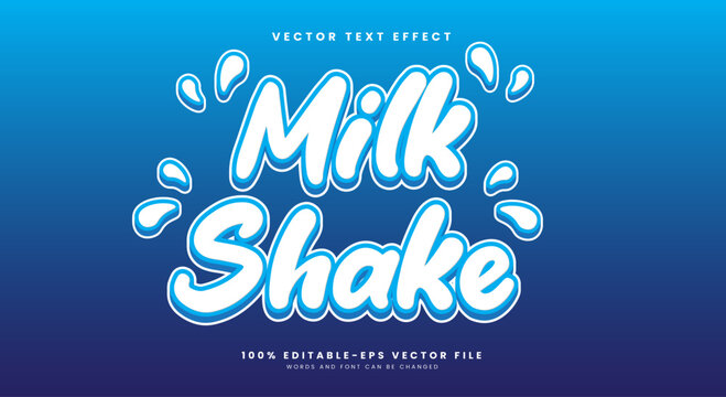Milk Shake 3d editable text effect Template Suitable for fresh milk theme