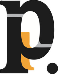 vector illustration of a letter Bold Overlapping Letter  Logo