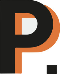 Modern Letter P Orange Accent Logo