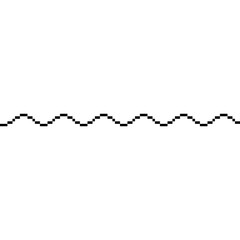 Pixel art wavy line seamless pattern. Wavy line border 