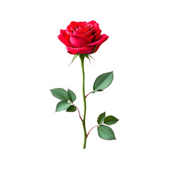 Obraz premium A single, elegant red rose isolated on a white background.