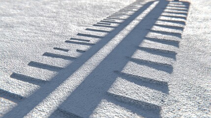 Fototapeta premium Snow-covered tracks, shadows