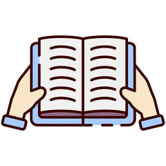 hand holding book icon