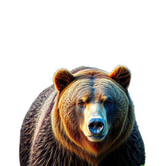 brown bear portrait with transparent background PNG and JPEG image for your business
