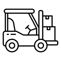 Fototapeta premium Modern design icon of forklift truck