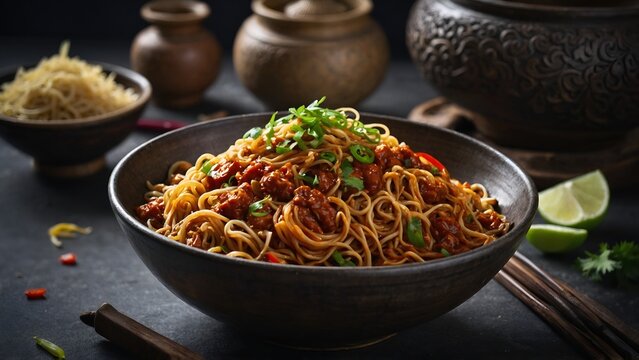 pasta with tomato sauce chowmin 