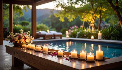 candles in the pool