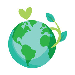 Green earth globe entwined with a vibrant leafy vine symbolizing nature and growth © MdEashad