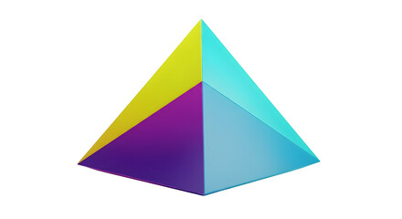 Colorful 3D pyramid isolated on white PNG