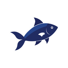 Stylised blue fish graphic with clean lines for logo design