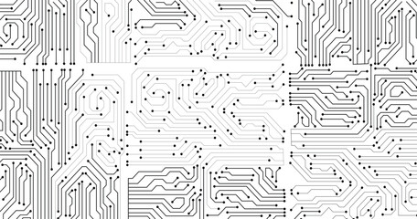 Technology circuit diagram on white background.