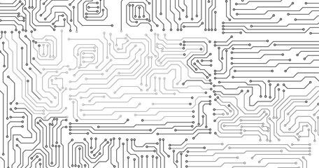 Technology circuit diagram on white background.