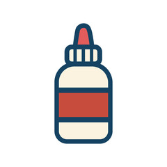 Glue bottle vector illustration for kids’ creative education and school art activities, perfect for teacher materials and learning visuals