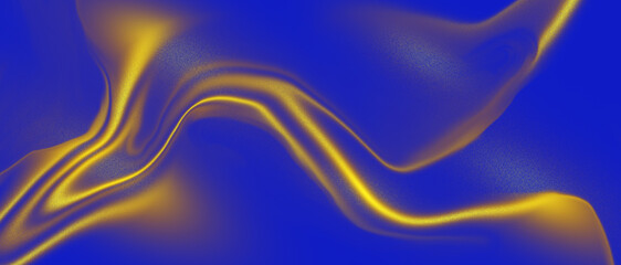 Modern vibrant wave design in golden yellow tones against a royal blue backdrop for stunning posters, websites, or dynamic presentations