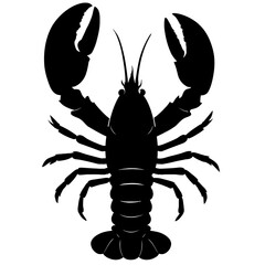 Lobster Crustacean Seafood Silhouette Vector - Marine Animal for Culinary Design