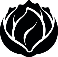 Cabbage  silhouette icon on white background