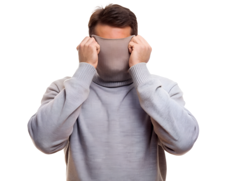 young man with headache isolated on white background. PNG Transparent file type with high definition quality And vibrant color grading Available.