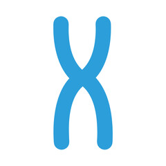 Modern Chromosome Genetic Symbol Flat Design Vector Illustration - Biology DNA Graphic