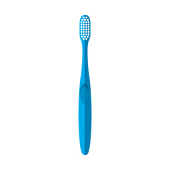 Modern Blue Toothbrush Flat Design Vector Illustration - Oral Health Hygiene Graphic