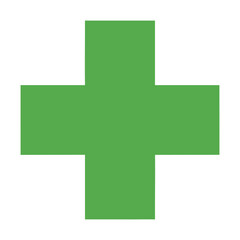 Vibrant Green Medical Cross Symbol Flat Design Vector Illustration - Pharmacy Health Graphic