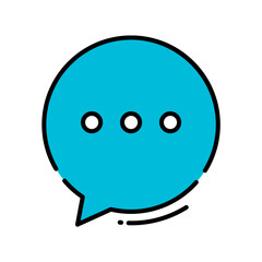 Colorful Speech Bubble with Bold Black Outline