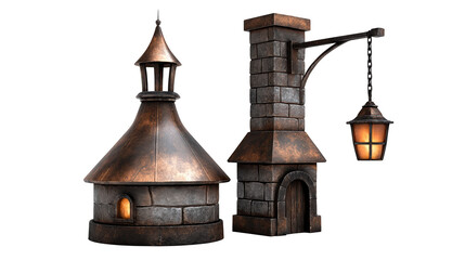 Naklejka premium Elegant lamps illuminate interior design, enhance your home with sophistication and style