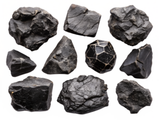 set of black and white stones isolated on white background. PNG Transparent file type with high definition quality And vibrant color grading Available.
