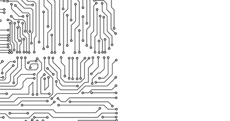 Vector circuit for communication technology background concept. seamless pattern of circuit board