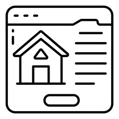 Conceptual line design icon of online house