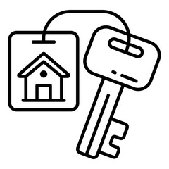 Conceptual line design icon of home ownership